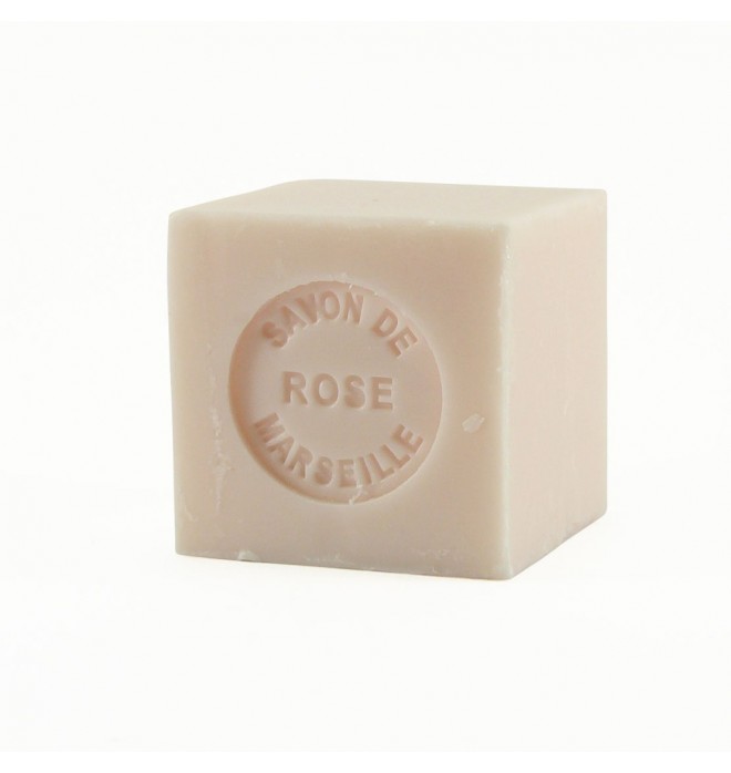 Marseillské přírodní mýdlo - 100 g kostka -růže - balené v celofánu