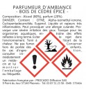 Francouzský luxusní difuzér Cedrové dřevo 200 ml.