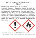 Francouzský luxusní difuzér Růže 200 ml.